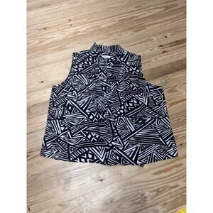 Calvin Klein Black Tan Sleeveless V Neck Top Women’s Plus Size 3X